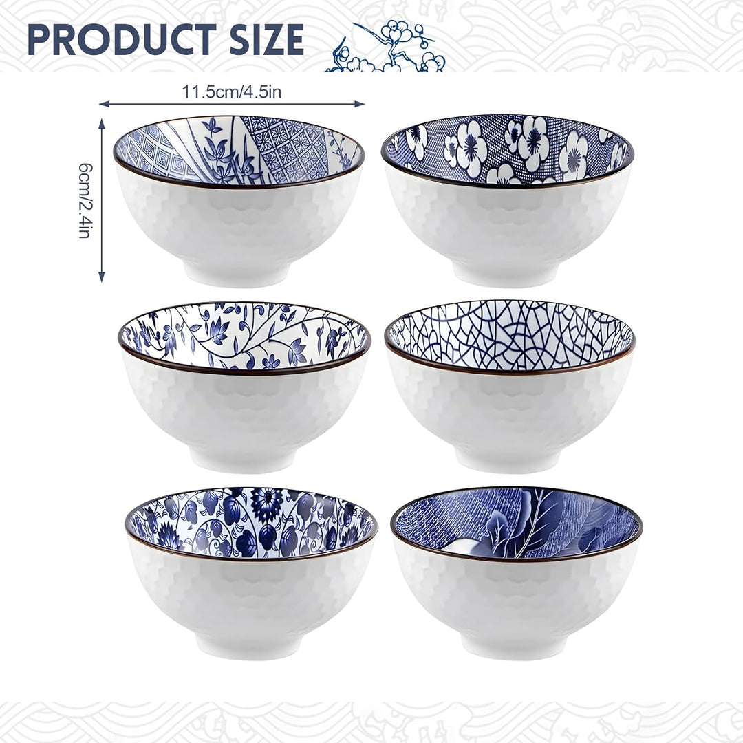 Ceramic Rice Bowls,10 Oz Japanese Style Porcelain Dessert Soup, Cereal, Ice Cream & Snacks Bowls for Kitchen Dining and Unique Gifts,Microwave & Dishwasher-Safe (MOQ 10 Sets)