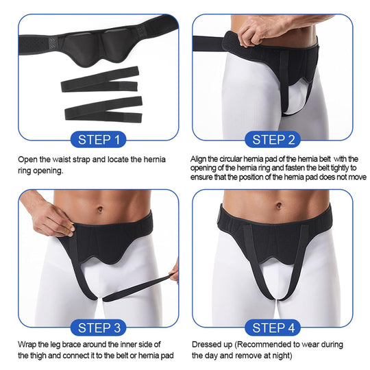 Adjustable Inguinal Hernia Belt for Men & Women – Bilateral Support with 2 Removable Compression Pads (MOQ 10 Sets)