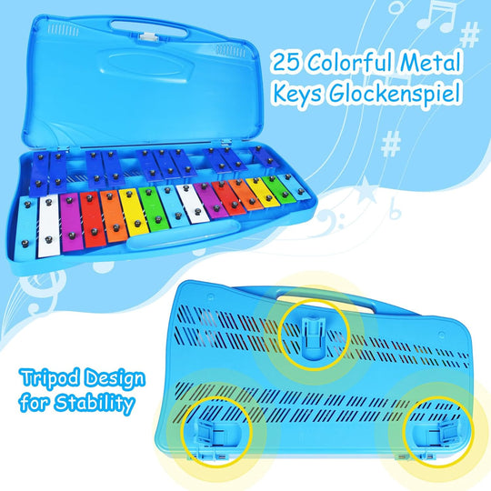 Musical Instrument Kids Percussion enspiel Sets Metallophone Metal Xylophone