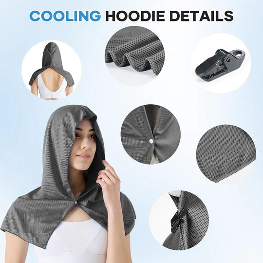 Magic Neck and Face Ice Towel Microfiber Cold Guard Towel Cooling Hoodie Towel for Outdoor (MOQ 10 Sets)