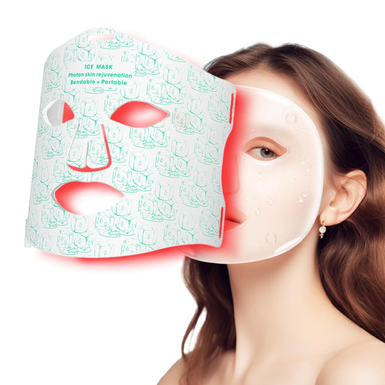 Ice Cooling Mask Near Infrared LED Face Red Light Therapy Mask (MOQ 10 Sets)