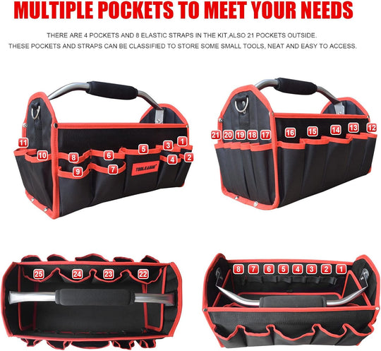 Tool Carrier with Adjustable Shoulder Strap Open Top Veto Tool Bag (MOQ 10 Pcs)