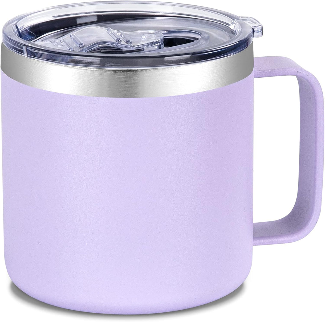 Insulated Coffee Mug Bulk with Handle, Stainless Steel Travel Coffee Mug with Lid, Double Wall Vacuum Metal Coffee Cup