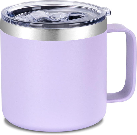 Insulated Coffee Mug Bulk with Handle, Stainless Steel Travel Coffee Mug with Lid, Double Wall Vacuum Metal Coffee Cup