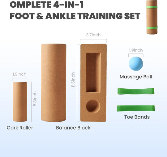 Balance Board for Foot & Ankle Strength – Dual Half-Cylinder Trainer with Roller (MOQ 10 Sets)