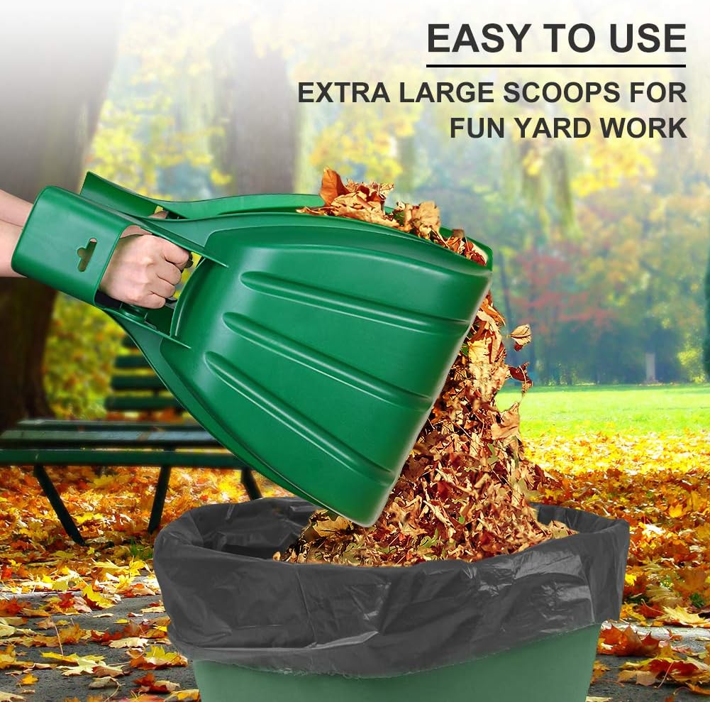 Large Leaf Scoops and Hand Rake Claw, Ergonomic Hand Held Garden Rake Grabbers for Picking up Leaves