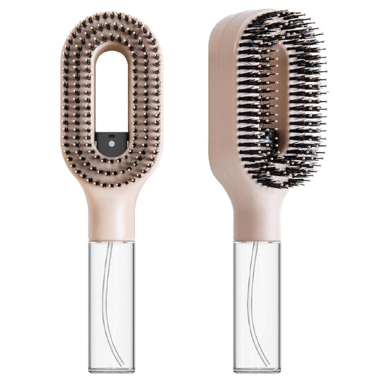 2-in-1 Detangling Hair Brush with Mister Spray - Wet & Dry Detangler for Curly, Thick & Tangled Hair, Manual Non-Electric Spray Brush for Women & Kids