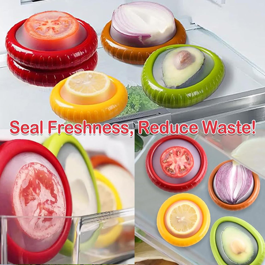 Eco‑Friendly Reusable Silicone Produce Pods – 4‑Pack Stretch Containers for Fruit & Veggie Storage (MOQ 10 Sets)