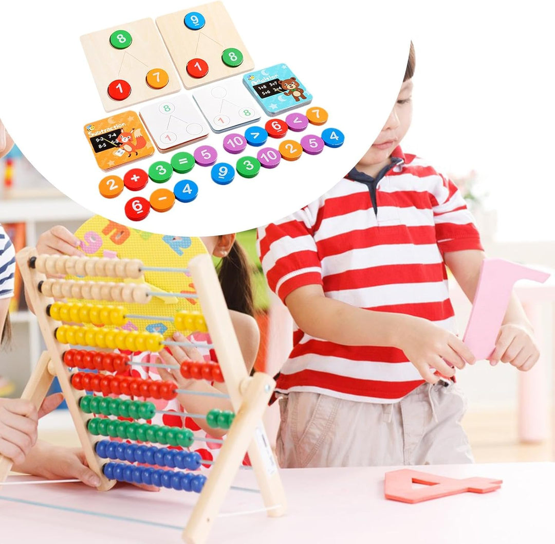 Wooden Counting Numbers Training Board Number Calculation Logical Thinking