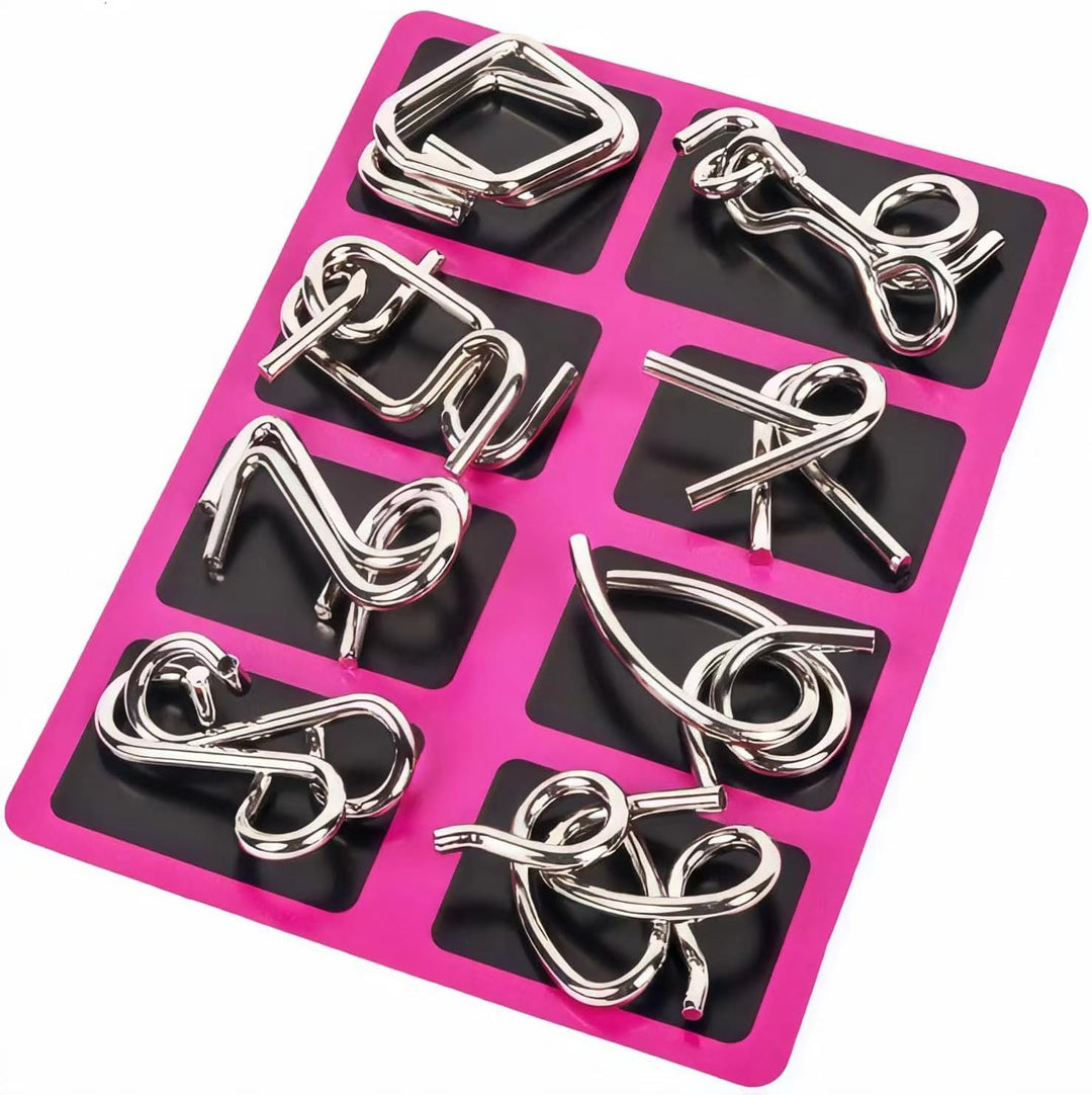 Brain Teaser IQ Test Disentanglemen Iron Link 24 Pcs Unlock Interlock Game