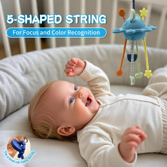 Montessori Pull String Sensory Toy for 6-12-18 Months Babies Teething Toys