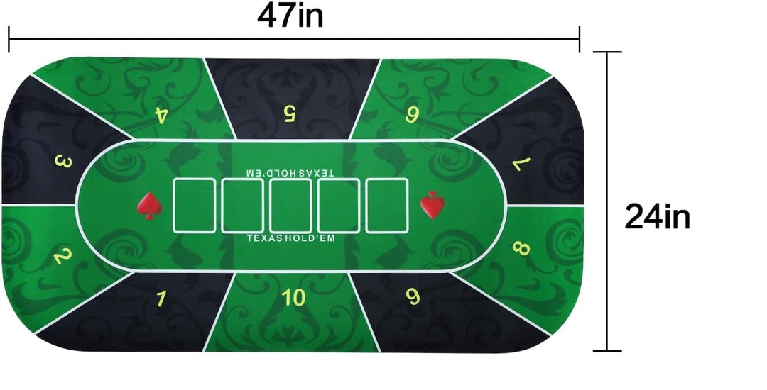 Texas Hold'Em Poker Mat Portable Rubber Poker Table Top Water Waterproof, (MOQ 10 Sets)