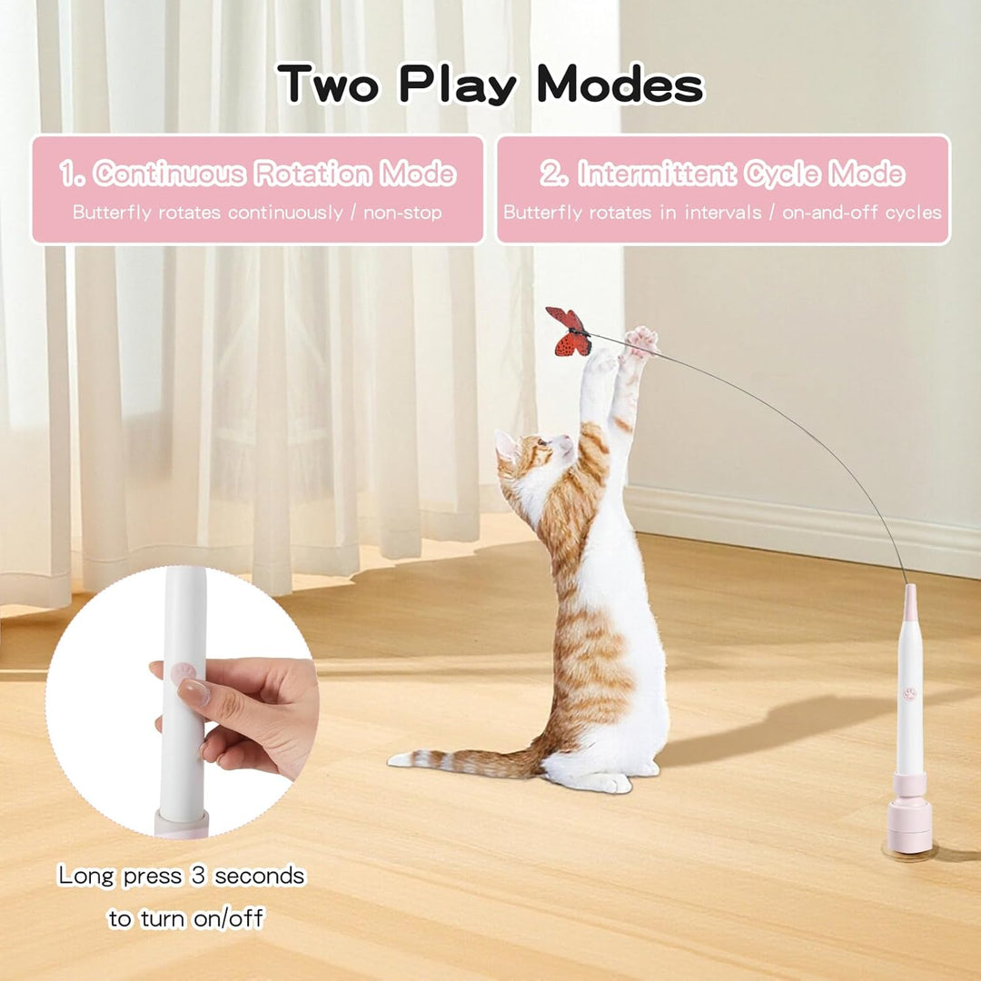 Smart Motion Activated Cat Wand Toy with Butterfly – Electric Interactive Toy for Cats (MOQ 10 ets)