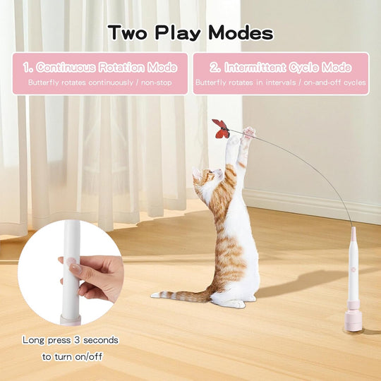 Smart Motion Activated Cat Wand Toy with Butterfly – Electric Interactive Toy for Cats (MOQ 10 ets)