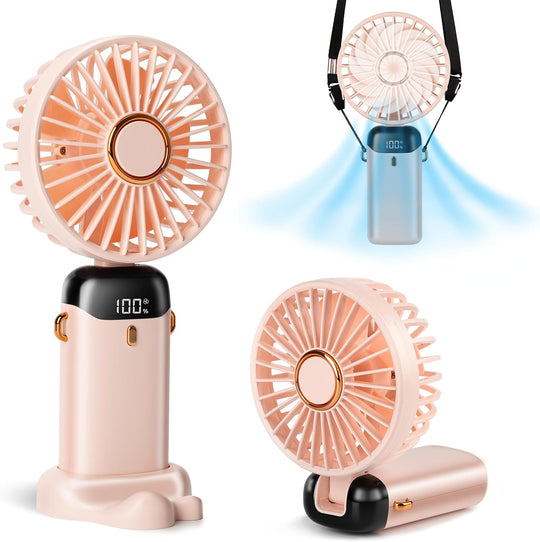 Handheld Fan USB-C Rechargeable Portable Cooling Mini Fan with Wearable (MOQ 10 Pcs)