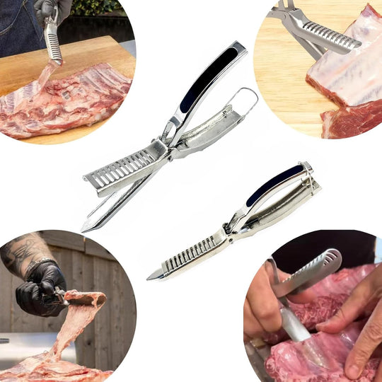 Stainless Steel Rib Prep Tool Membrane Remover, Ergonomic Rib Skinner for BBQ Accessories (MOQ 10 Sets)