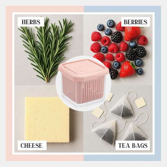 Berry Keeper Baskets with Colander Insert, 1-Quart, 3-Set – Kitchen Fridge Produce Storage Containers (MOQ 10 Sets) (MOQ 10 Sets)