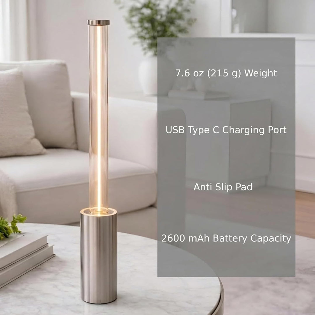 Modern Rechargeable LED Tube Table Lamp – Minimalist Ambient Desk Light