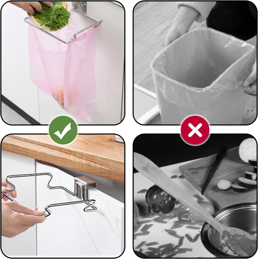 Trash Bag Holder Rack for Recycled Reusable Disposable Plastic Shopping Grocery Bags for Kitchen (MOQ 10 Pcs)