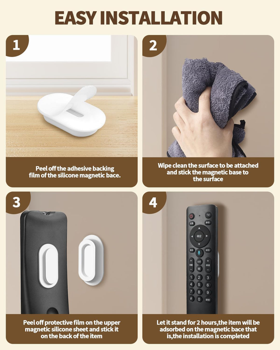Silicone Magnetic Remote Holder – Wall-Mounted Organizer for TV, Fan & Air Conditioner Remotes