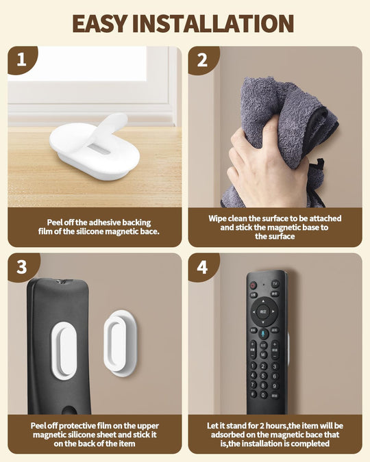 Silicone Magnetic Remote Holder – Wall-Mounted Organizer for TV, Fan & Air Conditioner Remotes
