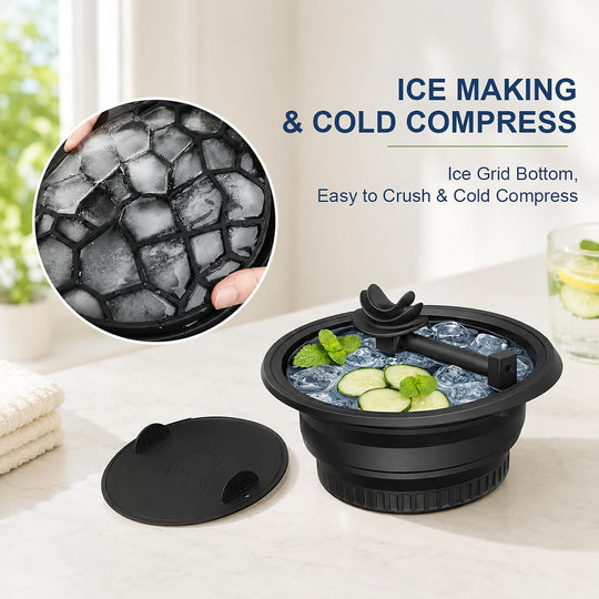 Ice Face Bath Bowl – Cold Plunge Facial Tub with Breathing Tube, Built-In Ice Tray & Odor-Remove Lid