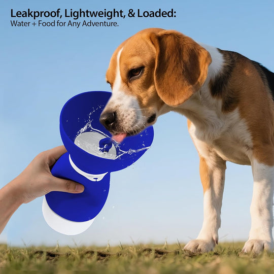 Portable Dog Water Bottle & Food Container - Leakproof Pink (MOQ 10 sets)