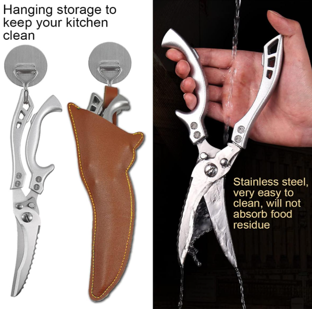 Heavy Duty Poultry Shears, Stainless Steel Kitchen Scissors (MOQ 10 Sets)