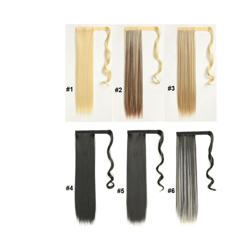 Long Straight Ponytail Hair Synthetic Extensions Heat Resistant