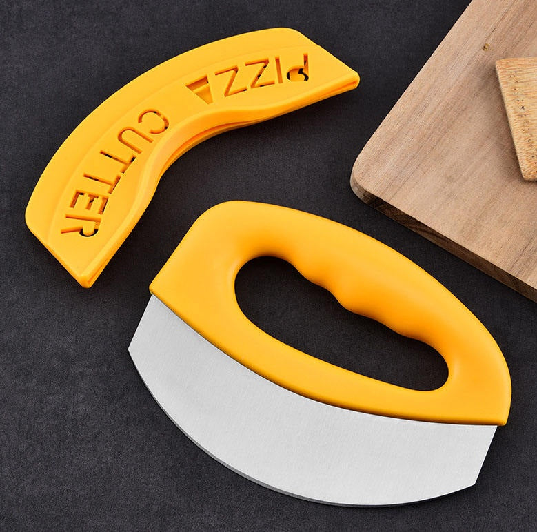 Party Pizza Knife Sharp Stainless Steel Blade, Easy to Clean and Safe Slicer with Cover for Pizza Lovers