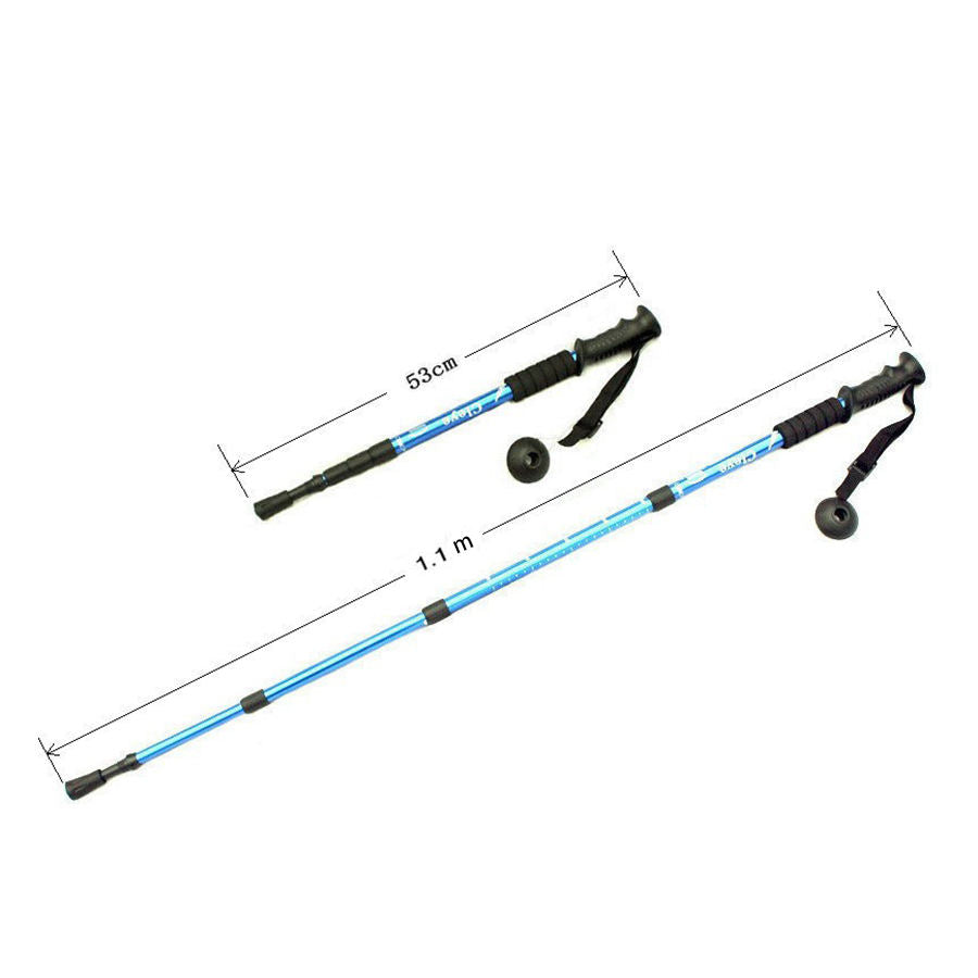 High Density Aluminum Alloy Retractable Trekking walking Pole