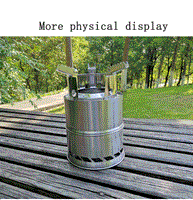 Portable Wood Burning Stove, Camping Stove Foldable Stainless Steel Backpacking Stove Camping Cookware Rocket Stove Solid Alcohol stove for Camping Hiking Picnic Indoor Outdoor(Bulk 3 Sets)