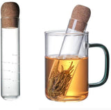 Tea Strainer Accessories Glass Test Tube Tea Strainer Glass Tube Tea Infuser With Cork Lid
