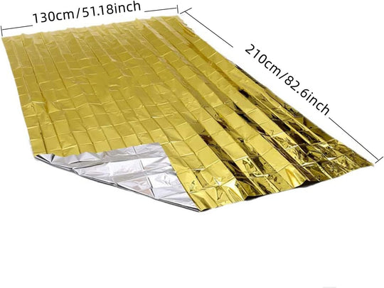 Thermal Blankets, Silver Gold Foil Survival Blanket Space Blanket Survival Kit for Outdoors, Camping, Hiking, Survival or First Aid (Gold, 1pc)