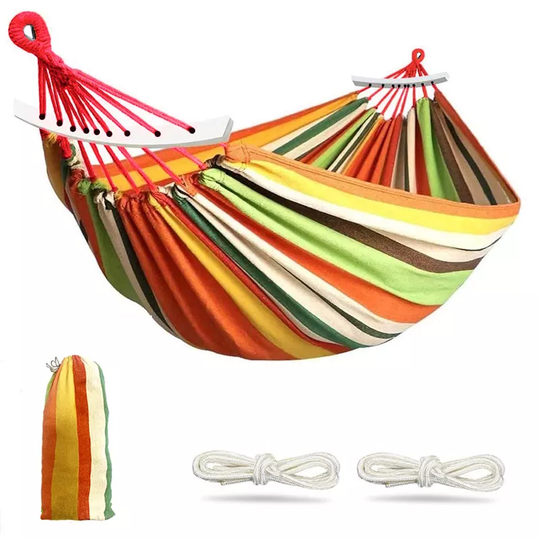 Folding Double Hanging Nylon Wholesale Swing Portable Outdoor Camping Hammock Canvas Hammock Bed