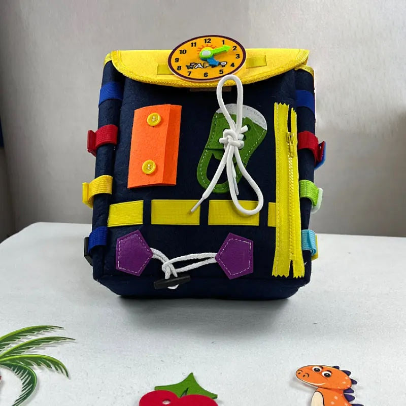 Toddlers with Buckles and Zippers, Montessori Sensory Toys, Learning Activity Through Play, Can be Stored and Carried on The Back