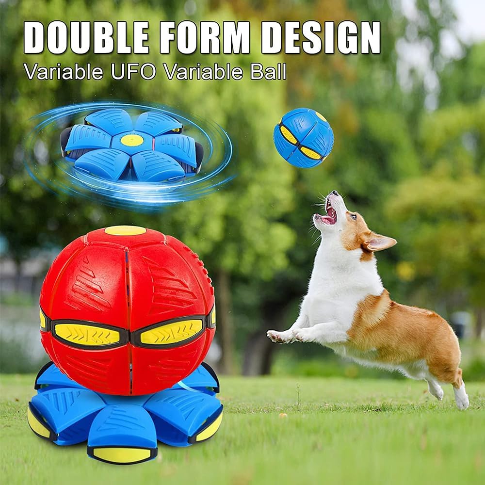 Flying Saucer Ball, Pet Toy, Outdoor Flying Saucer Ball for Dogs, Magic UFO Ball, Deformation Rebound Ball Stomp Ball