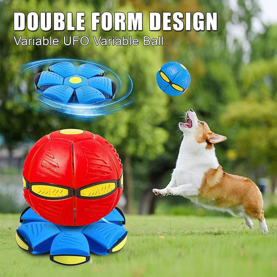 Flying Saucer Ball, Pet Toy, Outdoor Flying Saucer Ball for Dogs, Magic UFO Ball, Deformation Rebound Ball Stomp Ball