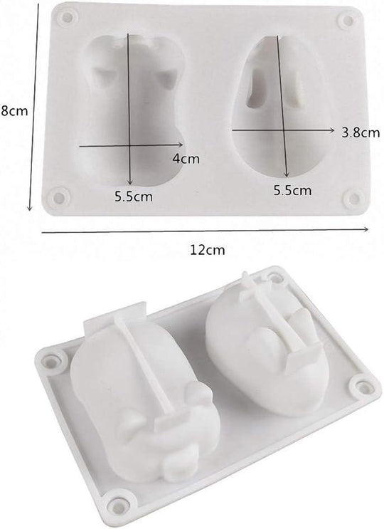 Silicone Mousse Cake Mold Bunny Piggy Baking Tray Dessert Mold Pastry(2 Pcs)(10 Pack)