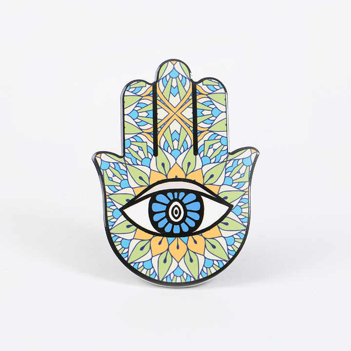 Perfect artistic gift Ceramic Drinks Magnetic Coasters Holder Slice Hamsa Hand Eye For Home Decor