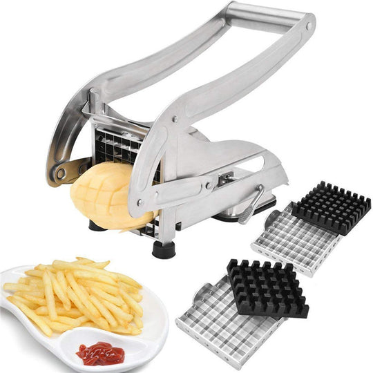 Stainless Steel French Fries Slicer Potato Chipper Chip Cutter Chopper Maker Vegetable and Potato Slicer for Potatoes Carrots Cucumbers