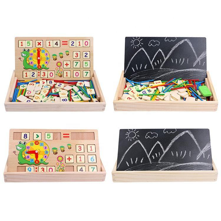 Montessori Baby Math Teaching Aids Multifunctional Math Operation and Drawing Box Learning Preschool Early Childhood Educational Toys