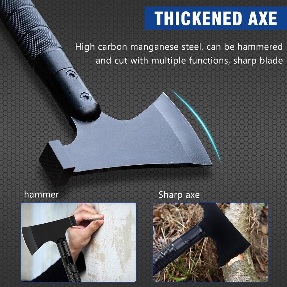 Survival Hatchet & Camping Axe with Fixed Blade Knife Combo Set, Full Tang Tactical Axe for Outdoor