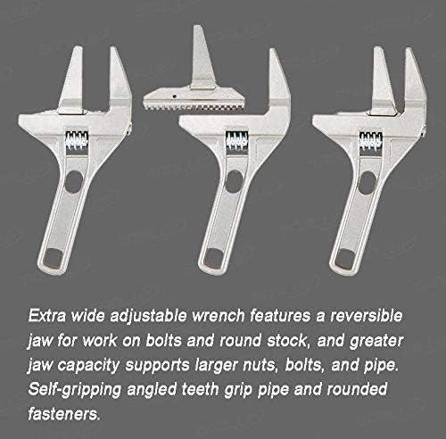 High Quality Alloy Adjustable Wide Jaw Spanner Tool Large for Bathroom Nut Openings