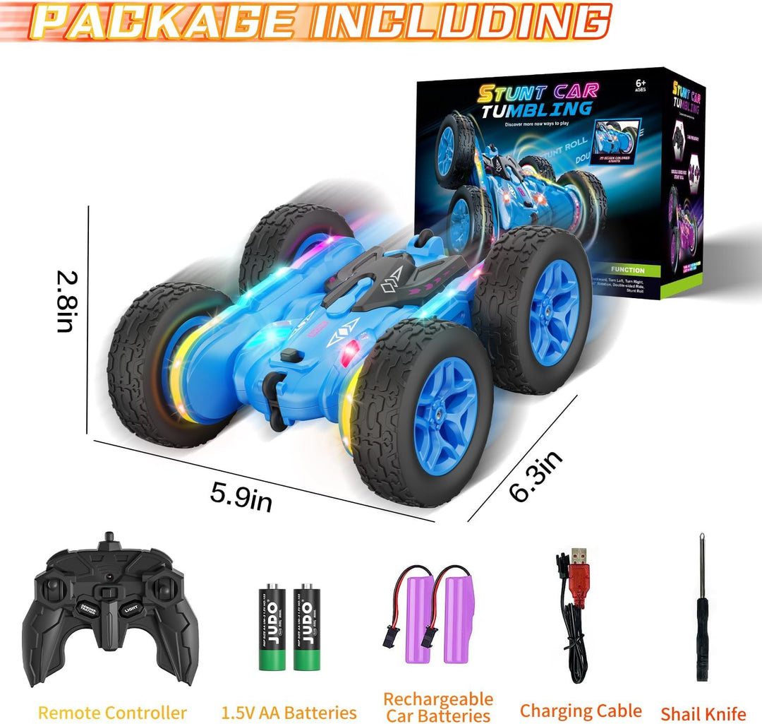 Double-Sided 360° Rotating 4WD Remote Control Car Rc Cars Stunt Toys Gift (10 Pack)