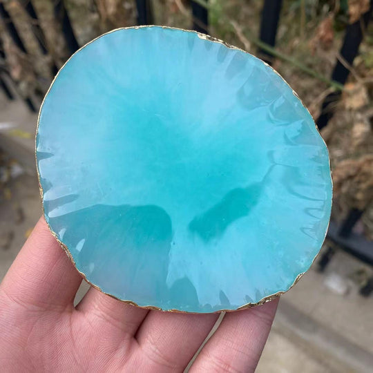 Quartz Resin Agate Coaster Candle Pad for Coffee table or Nail art