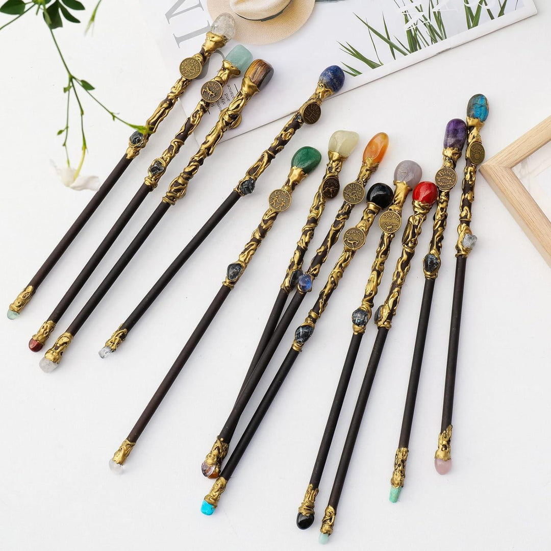 Natural Crystal Sagittarius Constellation Scepter 11.6 inches Magic Stick Handmade Design Cosplay Garment Accessory(Bulk 3 Sets)