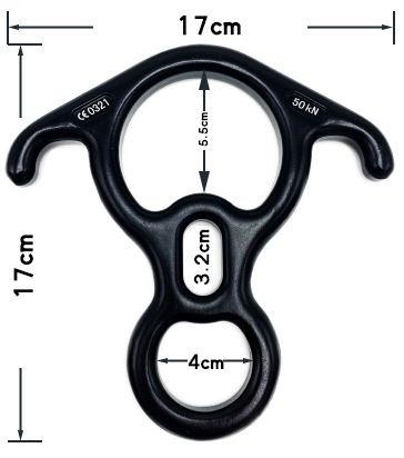 Rescue Figure,8 Descender Large Bent-Ear Belaying and Rappelling Gear 50 KN