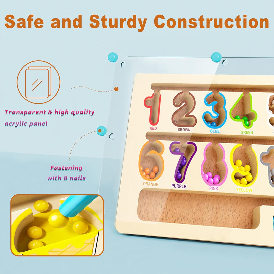 Maze Educational Game Color Number Montessori Education for kids 3-5 Year Old
