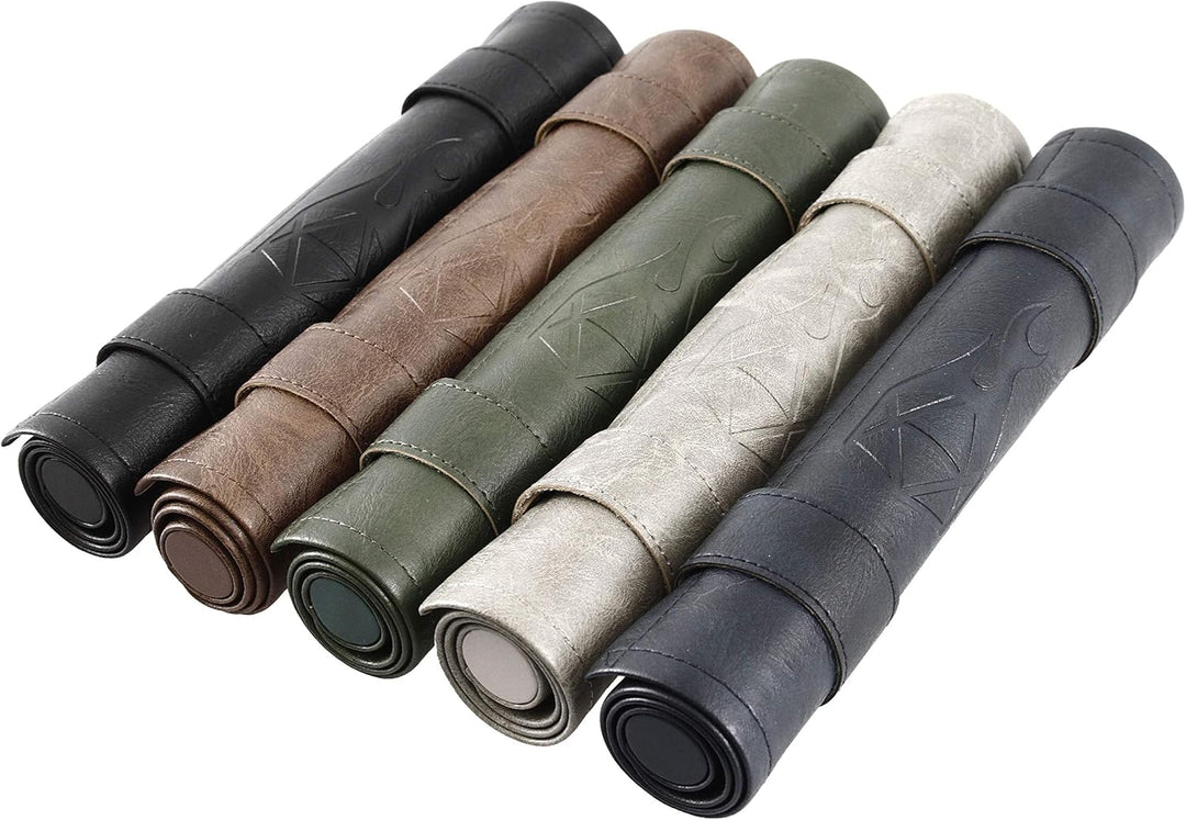 Scroll Dice Tray and Rolling Mat with Zippered Dice Holder - Storage Pouch Holds